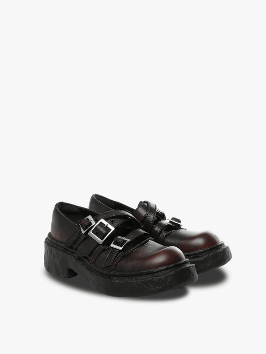 Brown loafers, side view