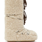 Tan boots, side view