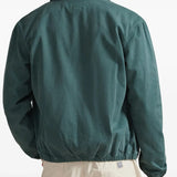 Green jacket worn by a person, showing the jacket's fit