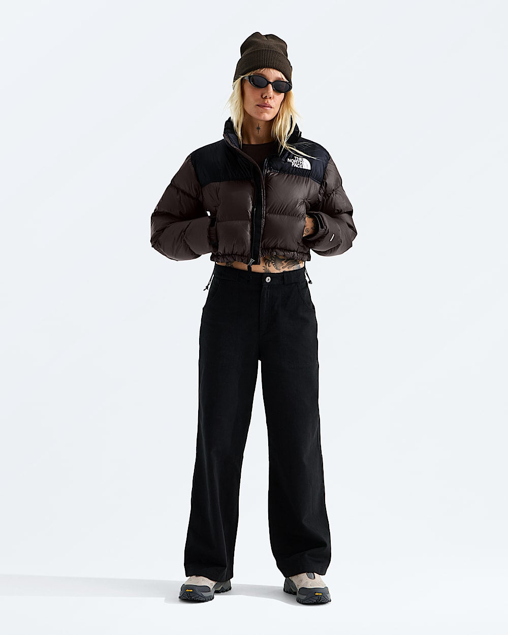Brown jacket, full body view
