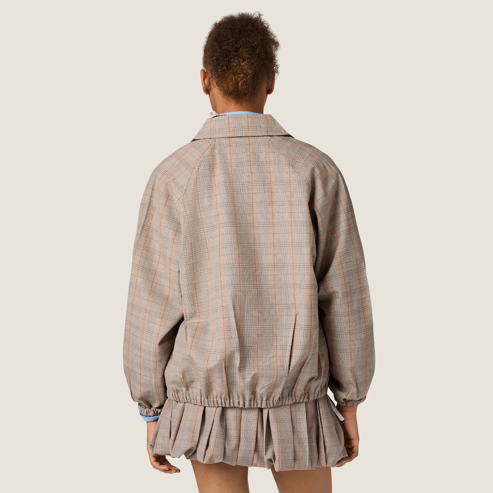 Tan jacket, full body view