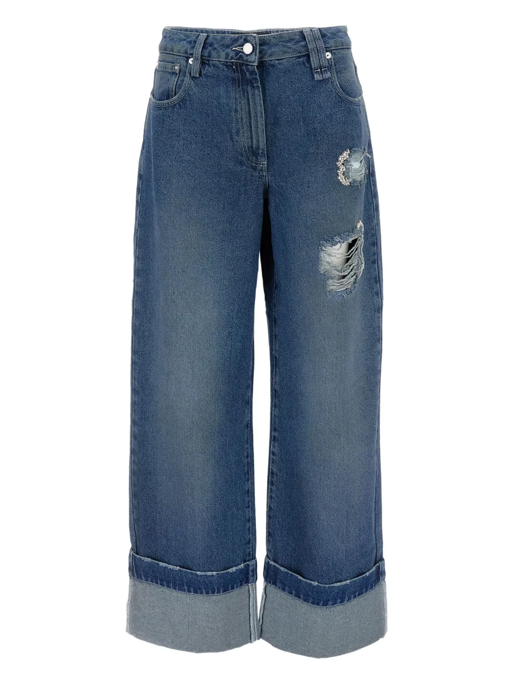 SIMONE ROCHA - Women W/ Emb Distressed Straight Leg Jeans – Atelier New ...