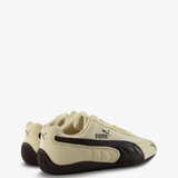 Tan shoes, side view
