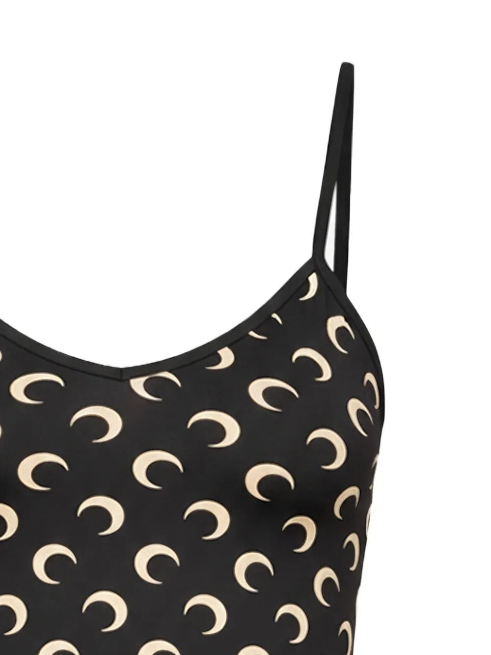 Close up of the black top, showing texture of the polyamide fabric