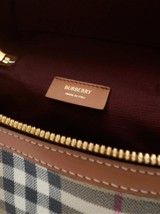 Close up of Tan bag, showing detail