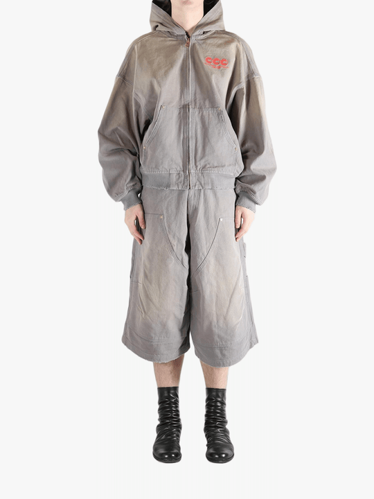 Grey hoodie, full body view