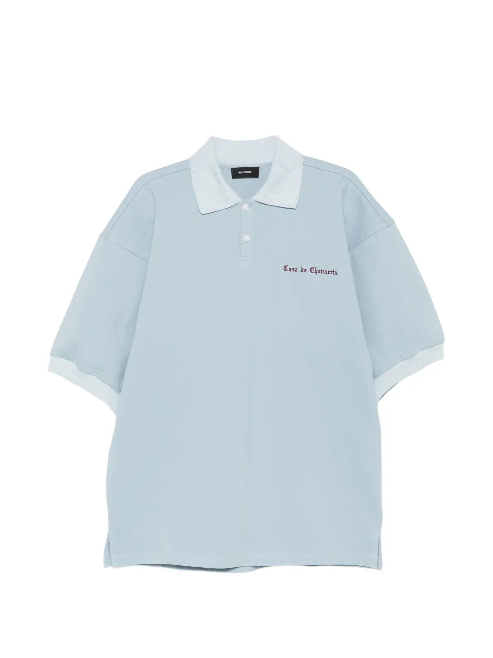 Blue top, front view