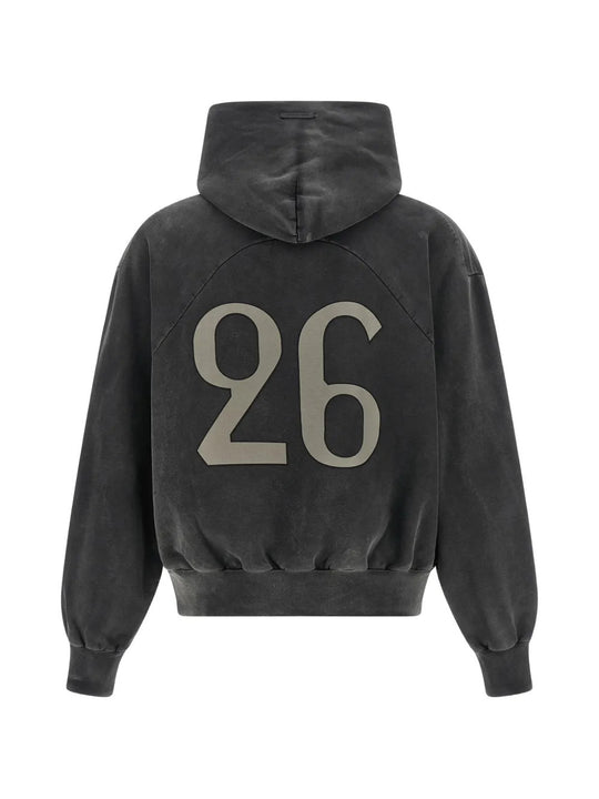 Black hoodie, back view