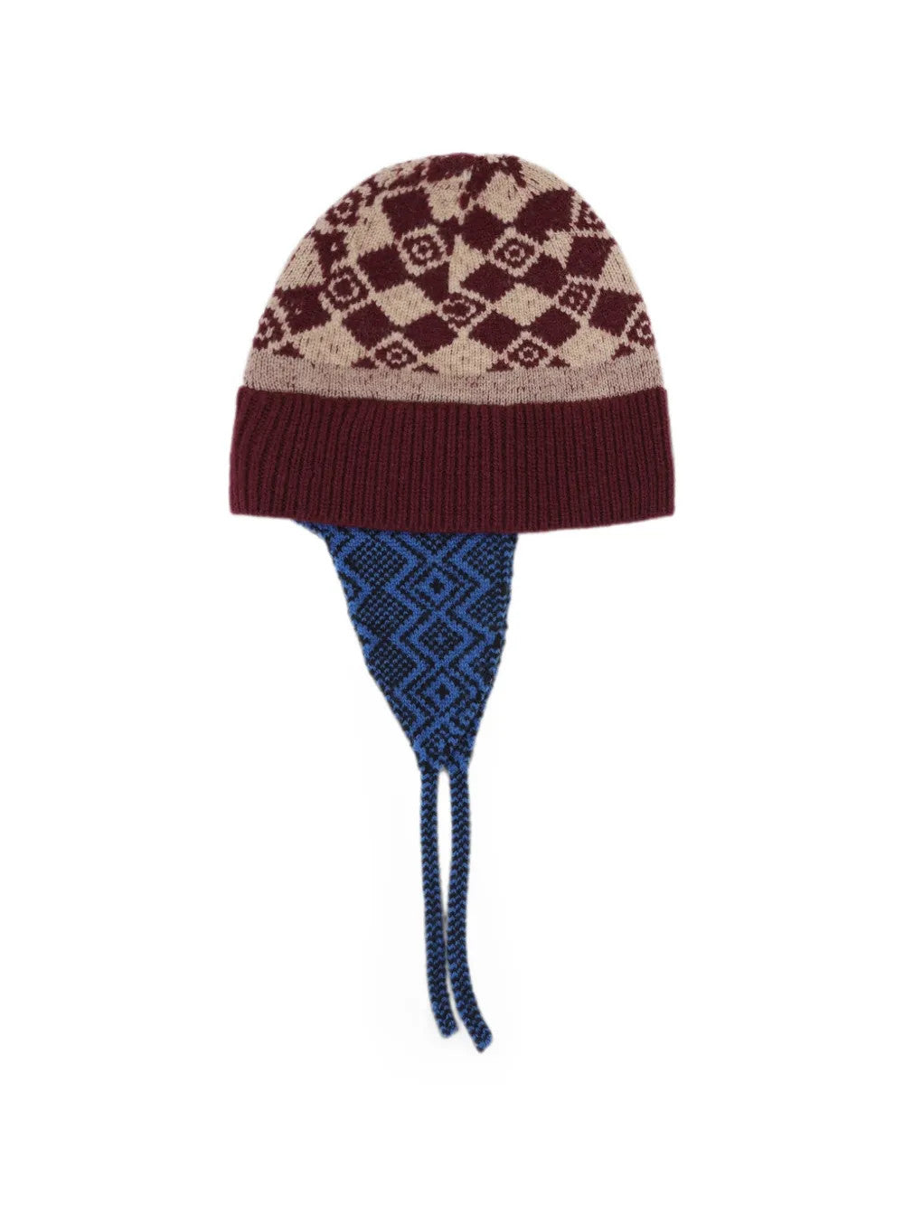 Burgundy hat, front view