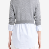 Grey top, full body view