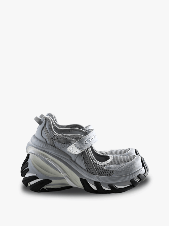 Grey shoes, front view