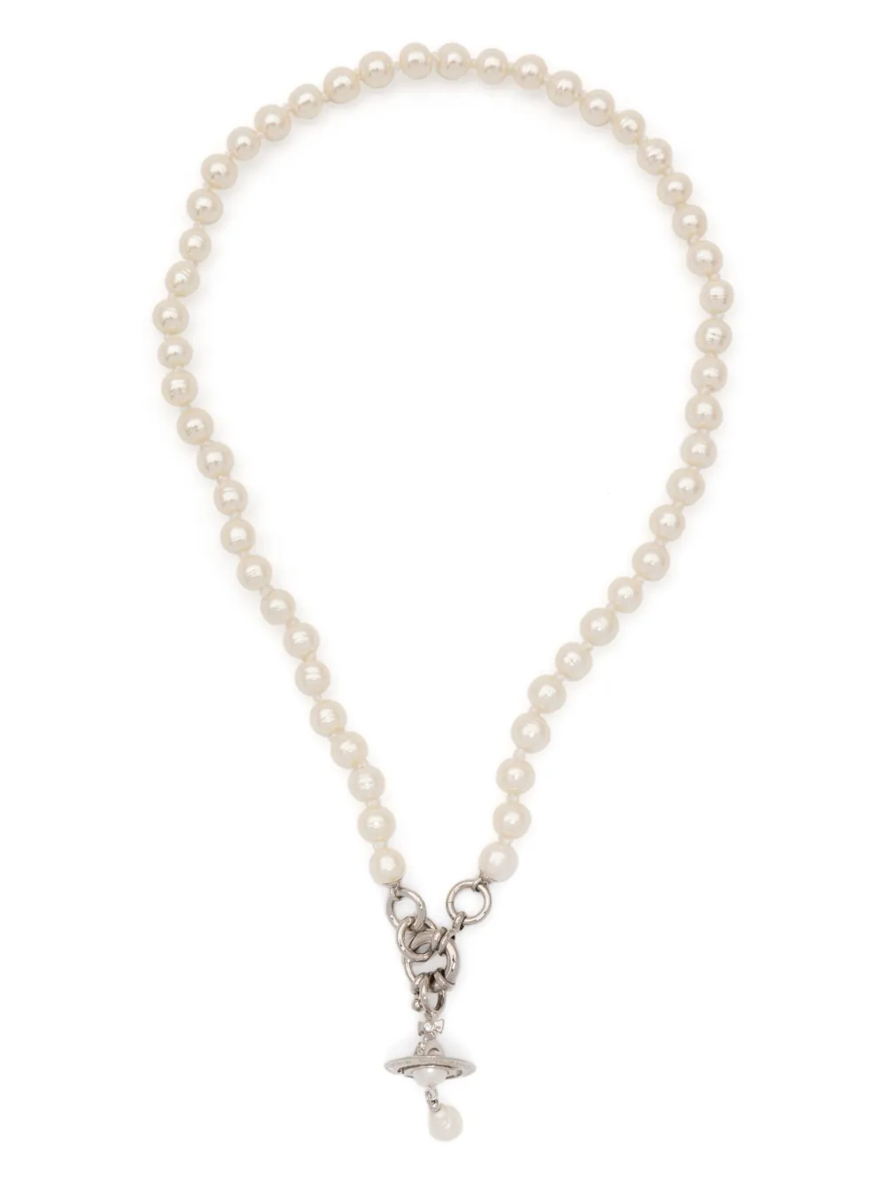 White necklace, front view