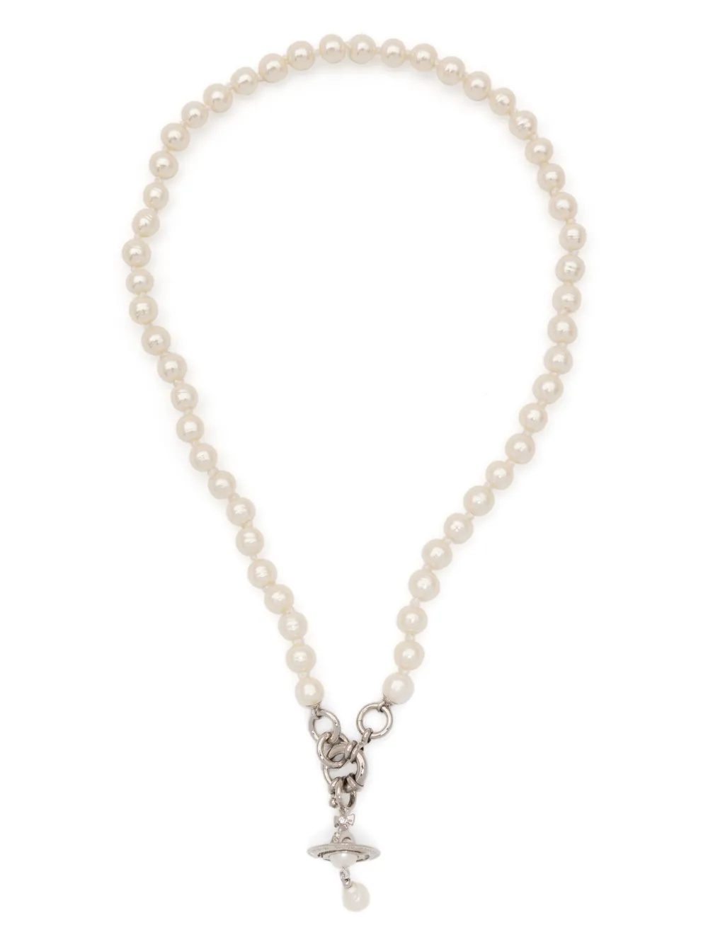 White necklace, front view