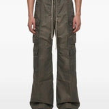 Green pants, full body view