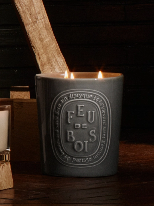 Grey candles, front view
