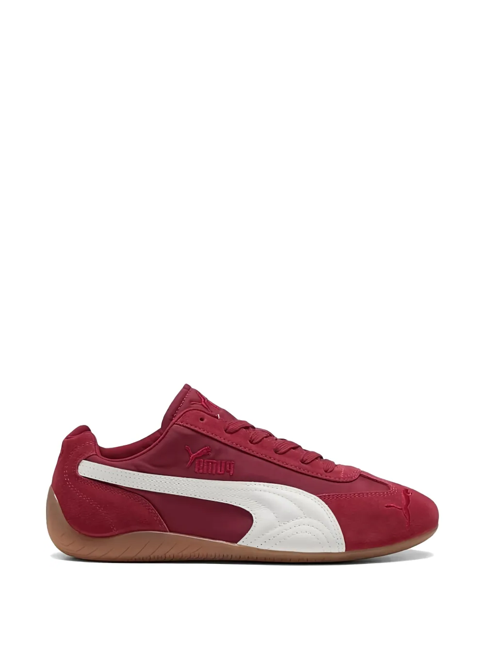 Red shoes, side view