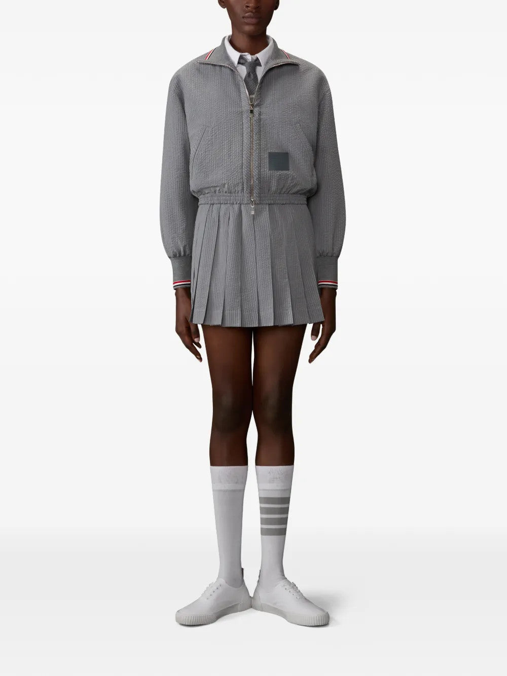 Grey jacket, full body view