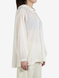 AMOMENTO - Women Frill Hooded Shirt