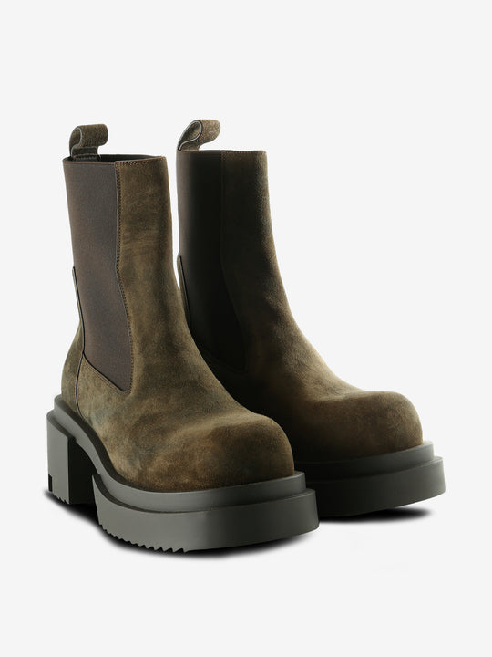 Brown boot, side view