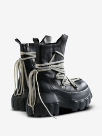 RICK OWENS - Women Stivali In Pelle Megalaced Mega Tractor Boots