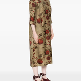 Tan dress, full body view