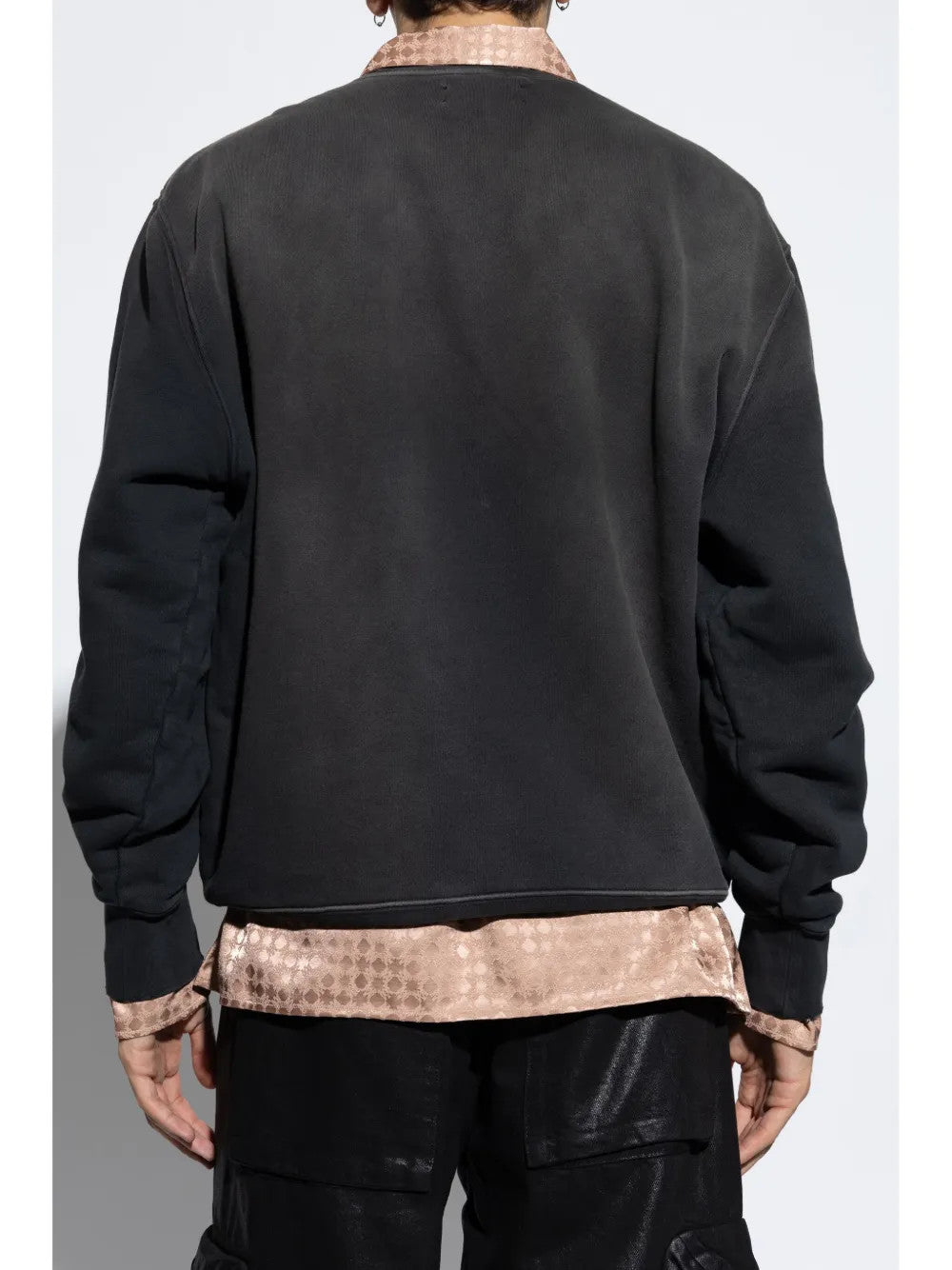 Black t-shirt, full body view