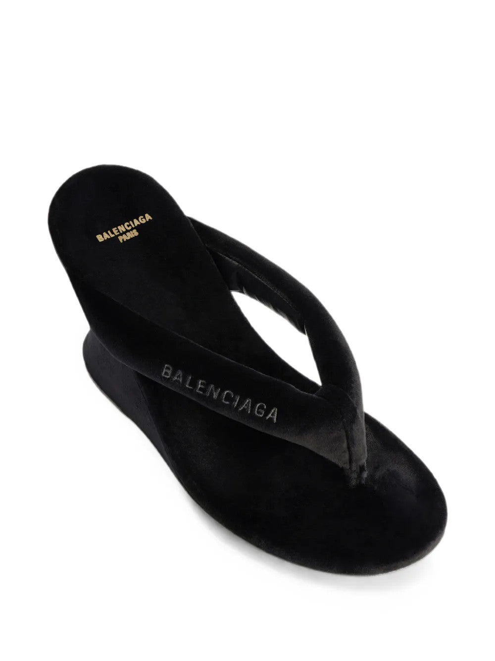 Black sandals, front view
