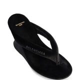 Black sandals, front view