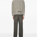 grey knitwear, full body view