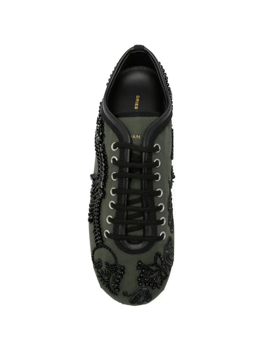Green shoes, top view