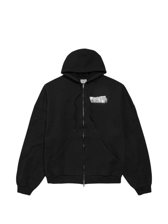 Black hoodie, front view