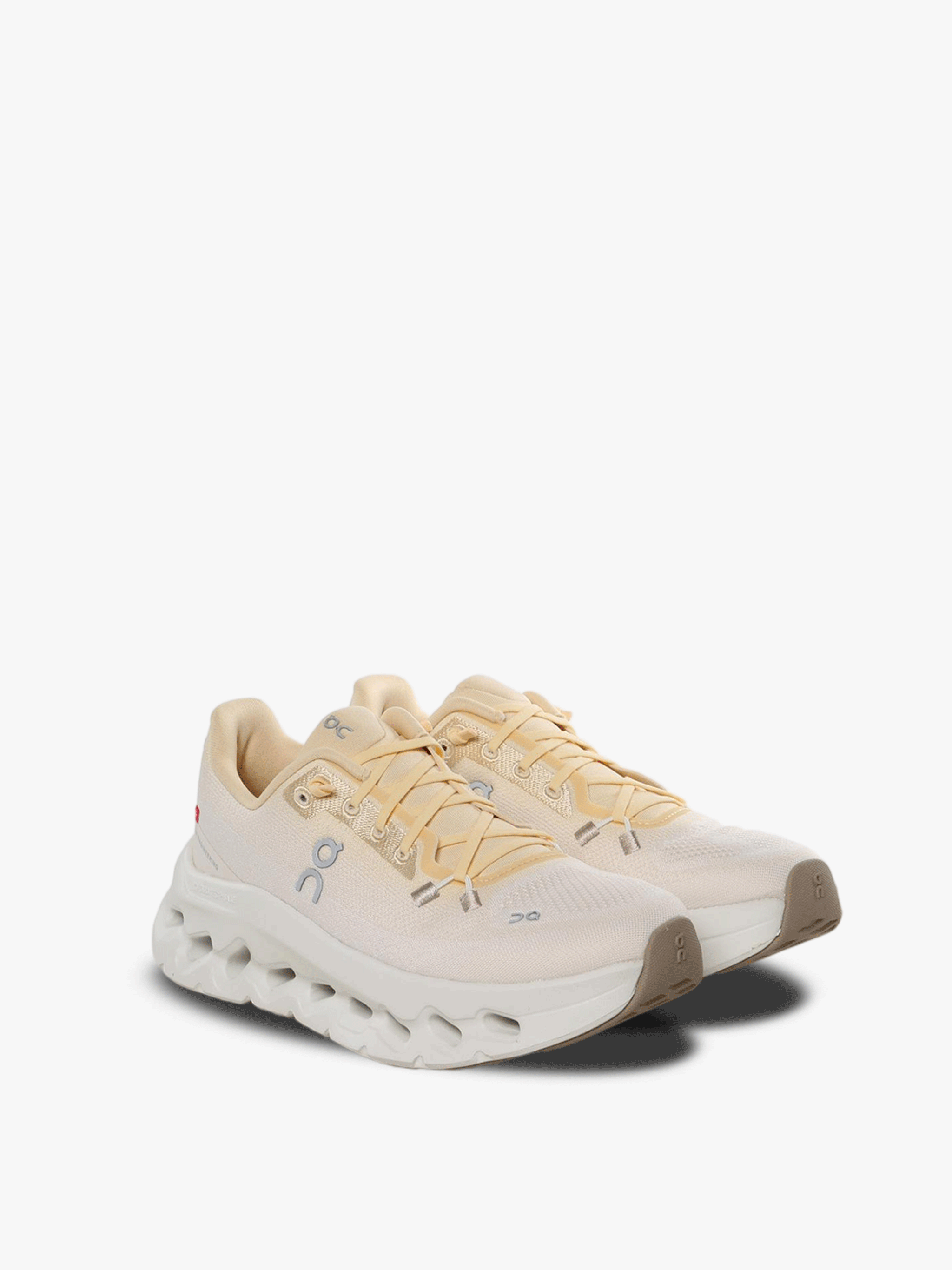Tan shoes, side view