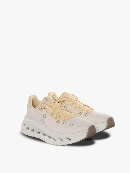 Tan shoes, side view