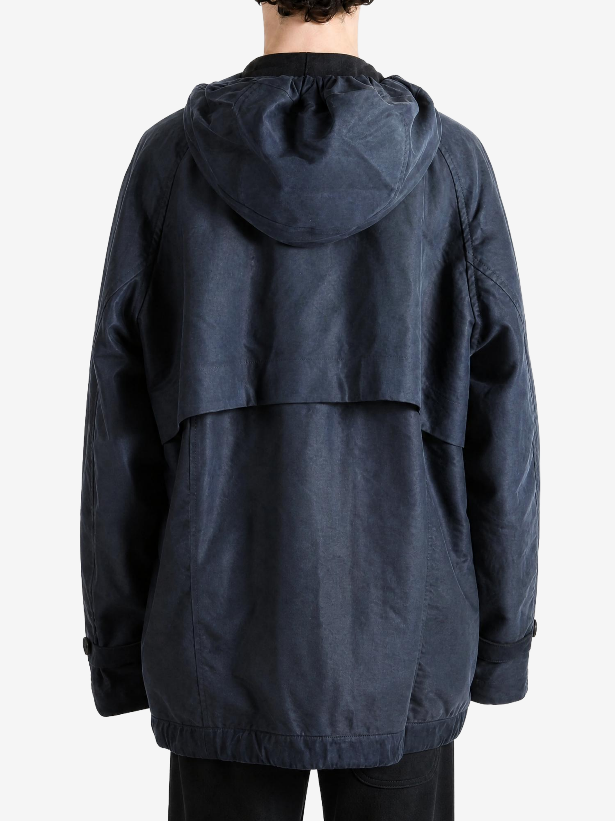 Navy jacket, front view