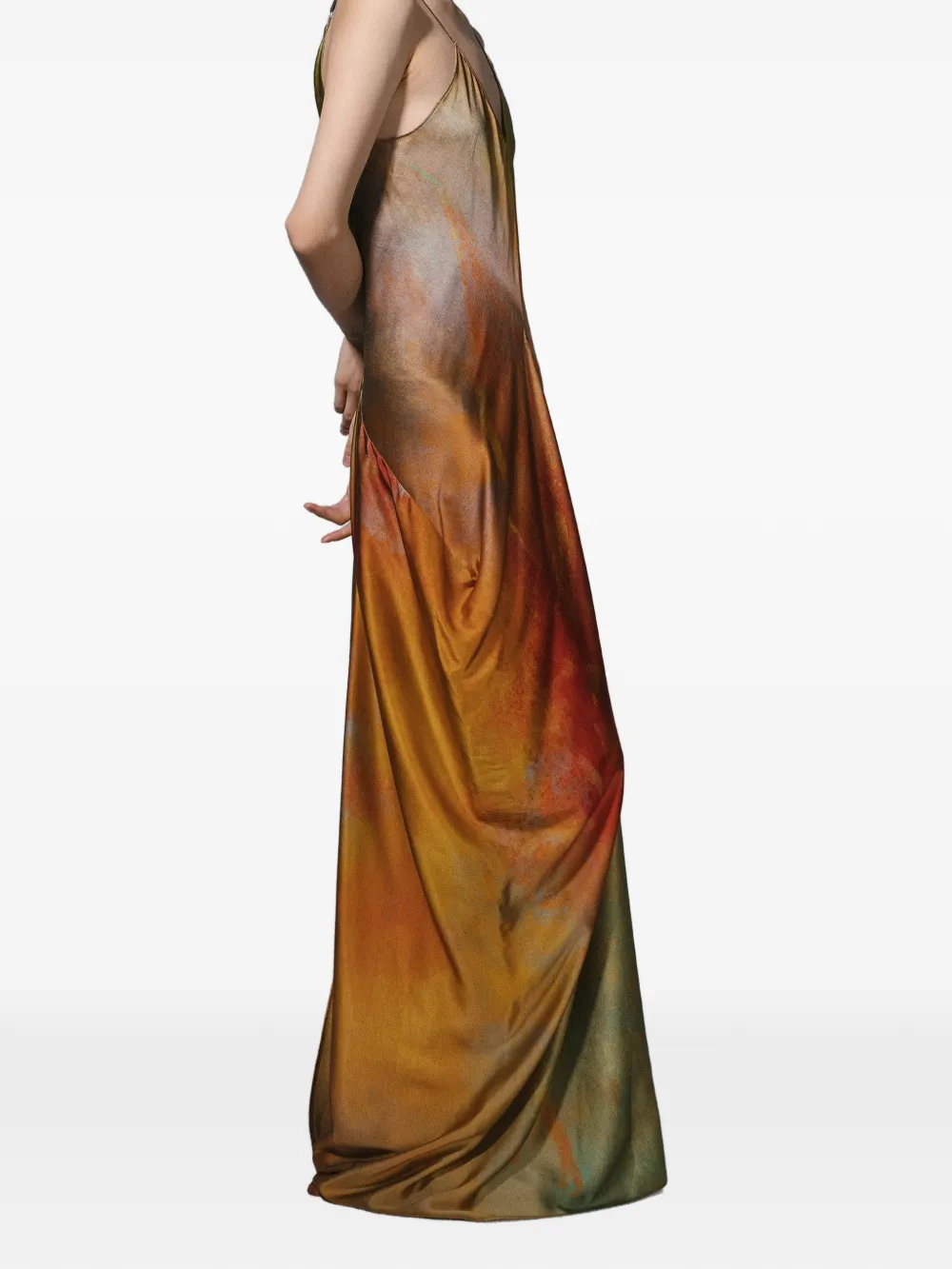 Orange dress, full body view