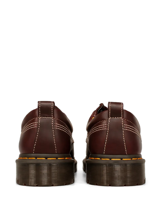 Burgundy shoes, back view