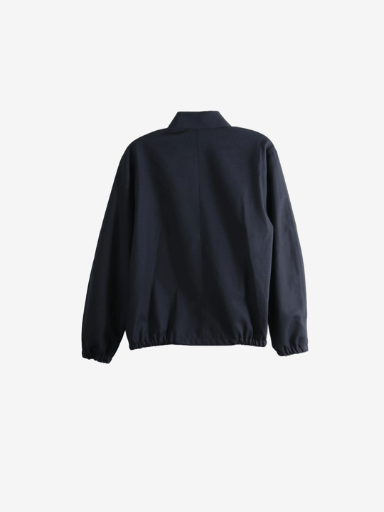 Navy jacket, back view