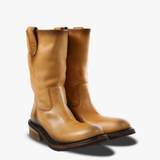 Brown booties, side view