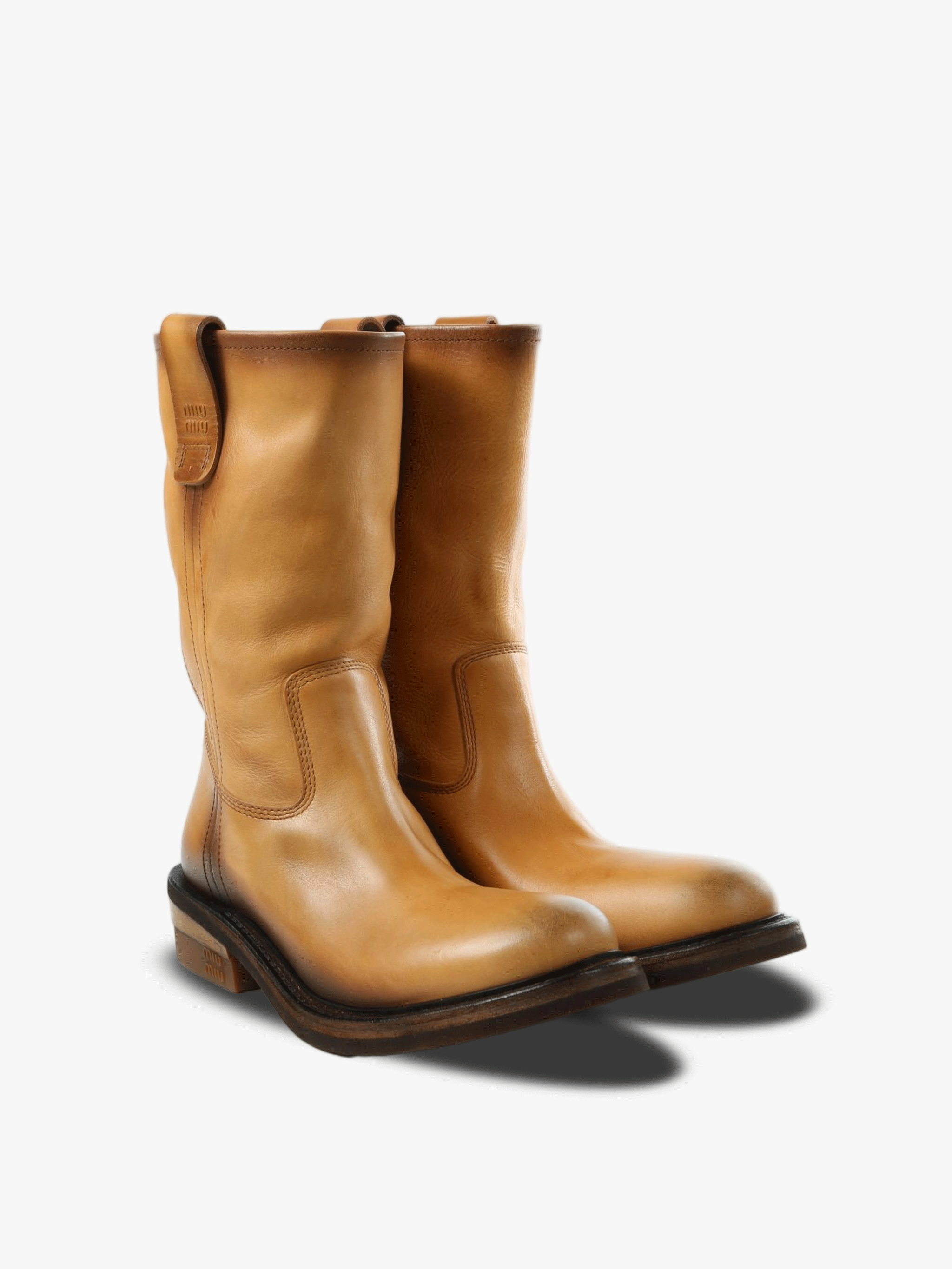 Brown booties, side view