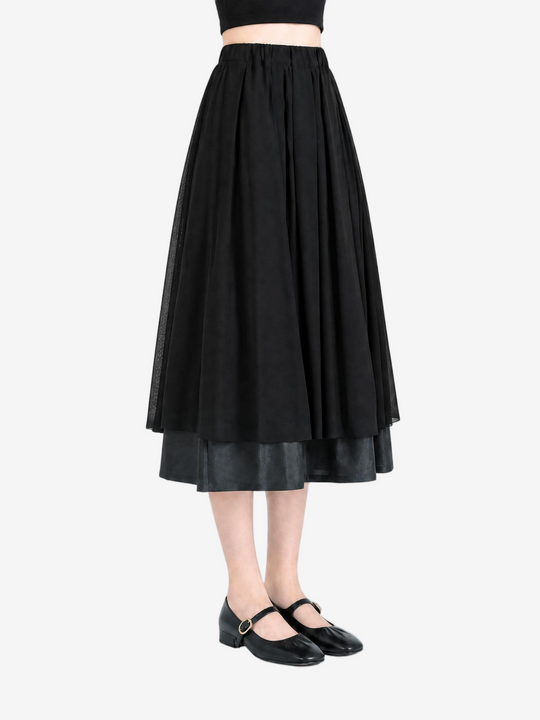 Black skirt, full body view