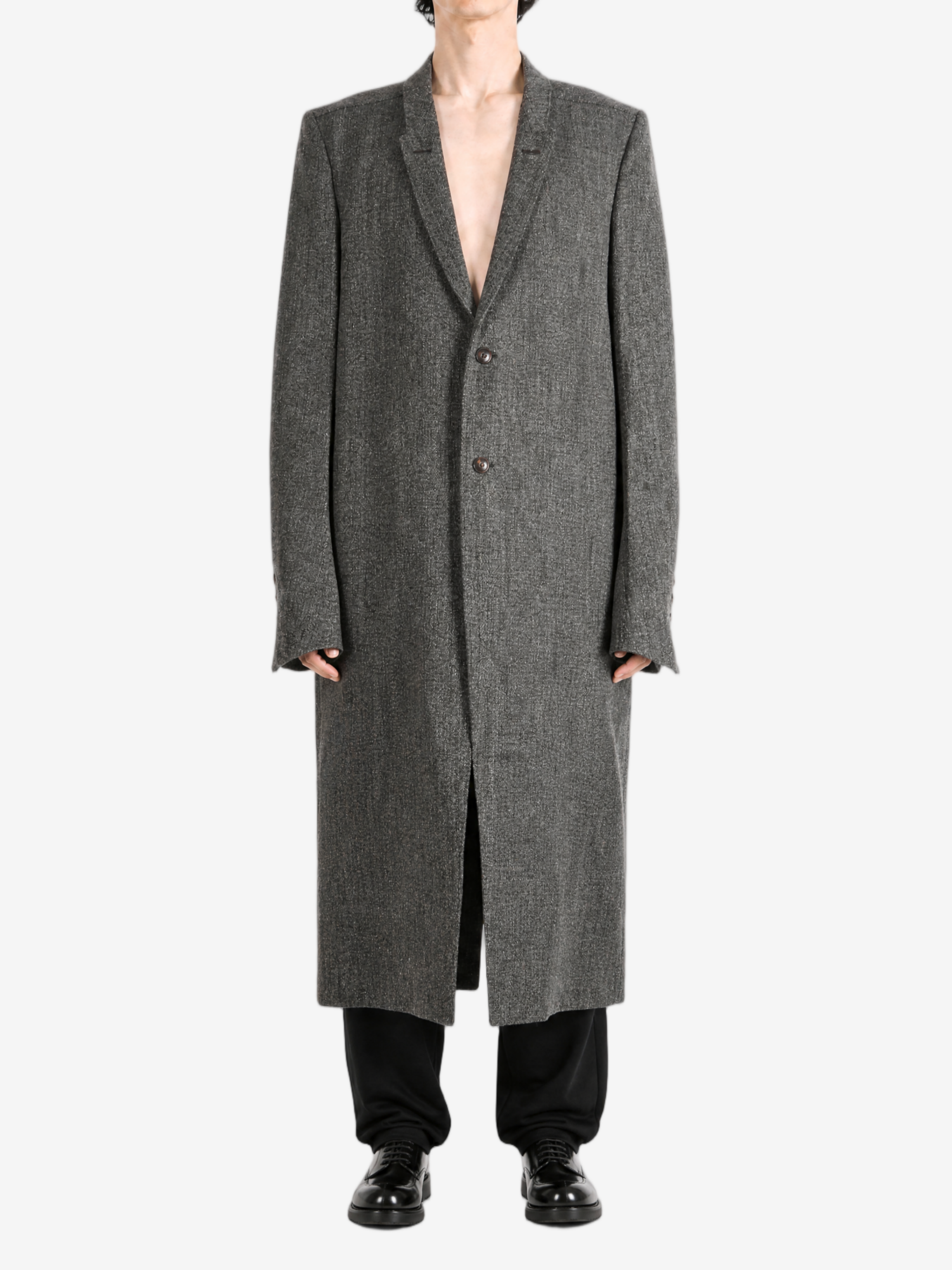 Grey jacket, full body view