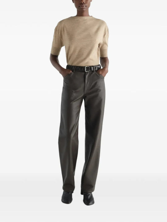 Tan knitwear, full body view
