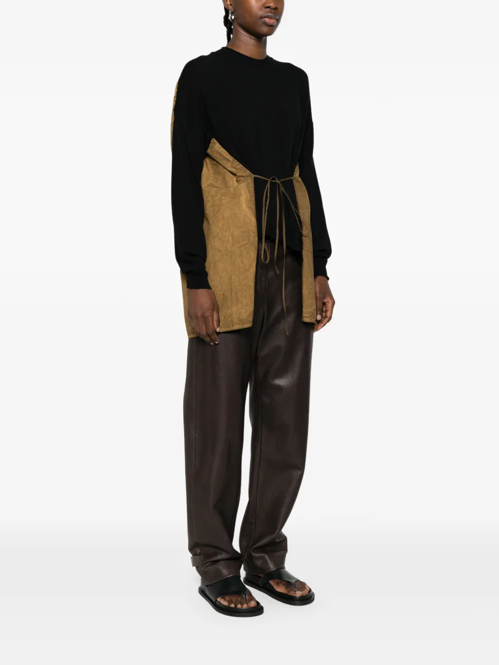 Black knitwear, full body view