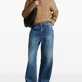 Brown knitwear, full body view
