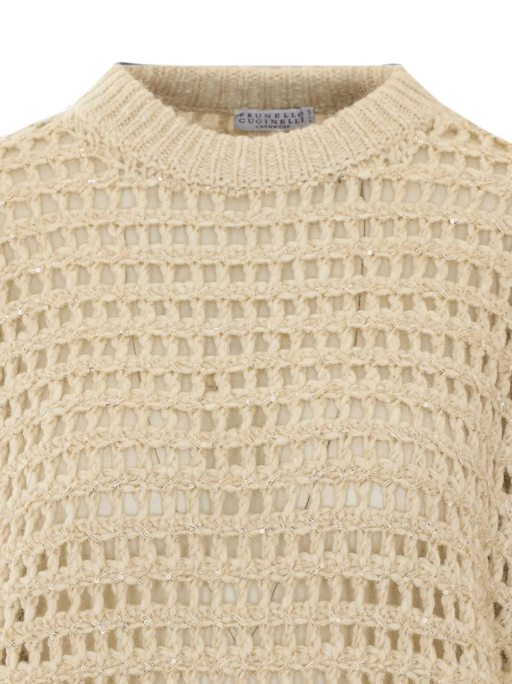 Close up of Tan hoodie, showing texture of the 38% lambs wool/ 31% cashmere/ 15% polyamide/ 8% mohair/ 8% polyester made in fabric