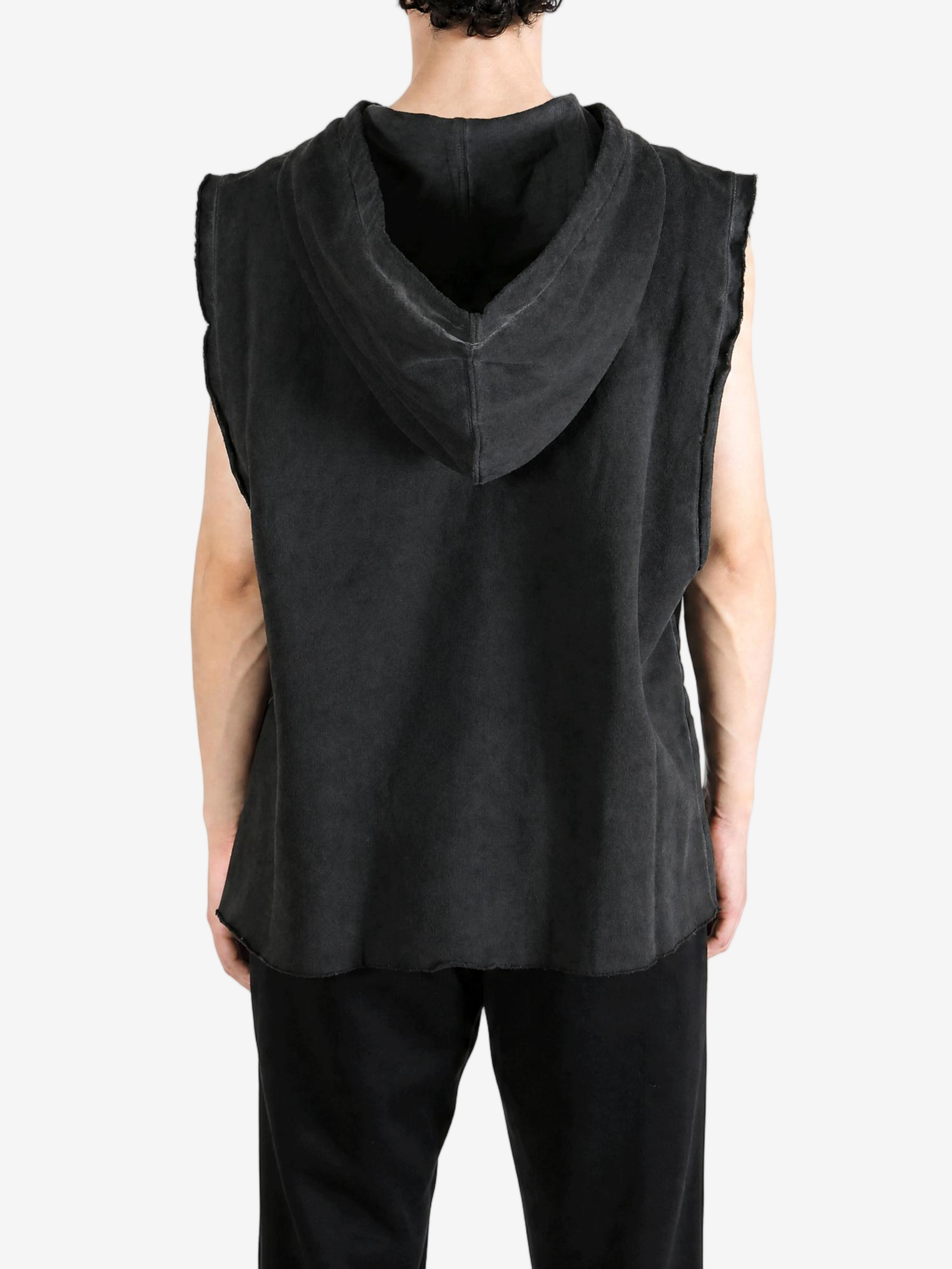 Black hoodie, full body view