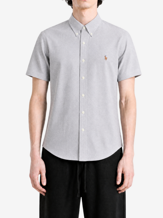 Blue shirt, full body view