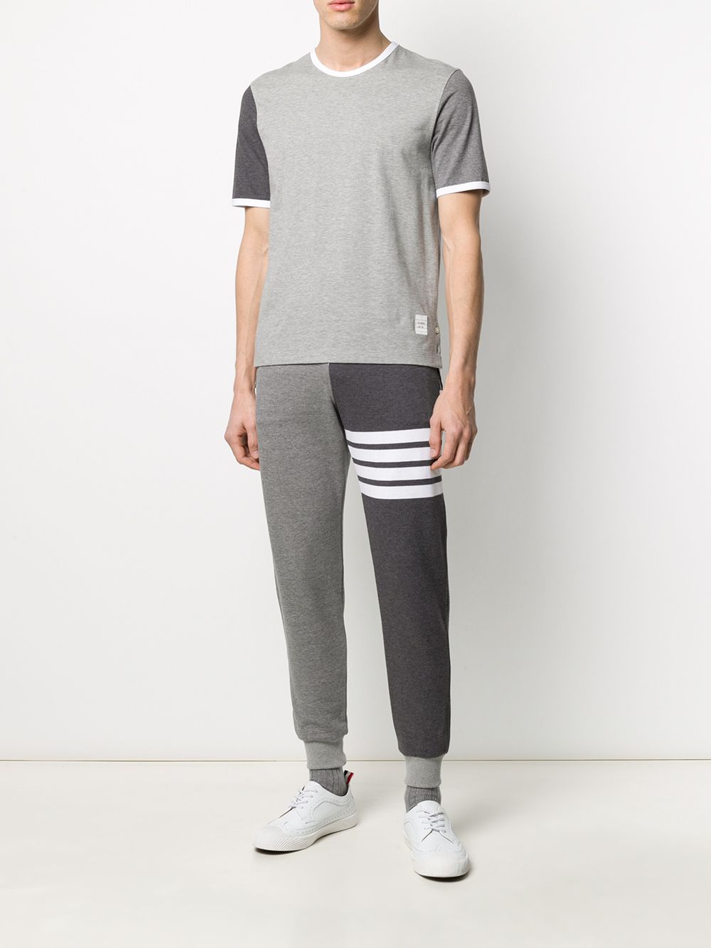 Grey T-shirt, full body view