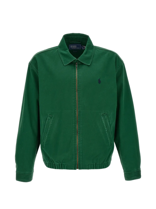 Green windbreaker, front view