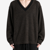 Brown knitwear, full body view